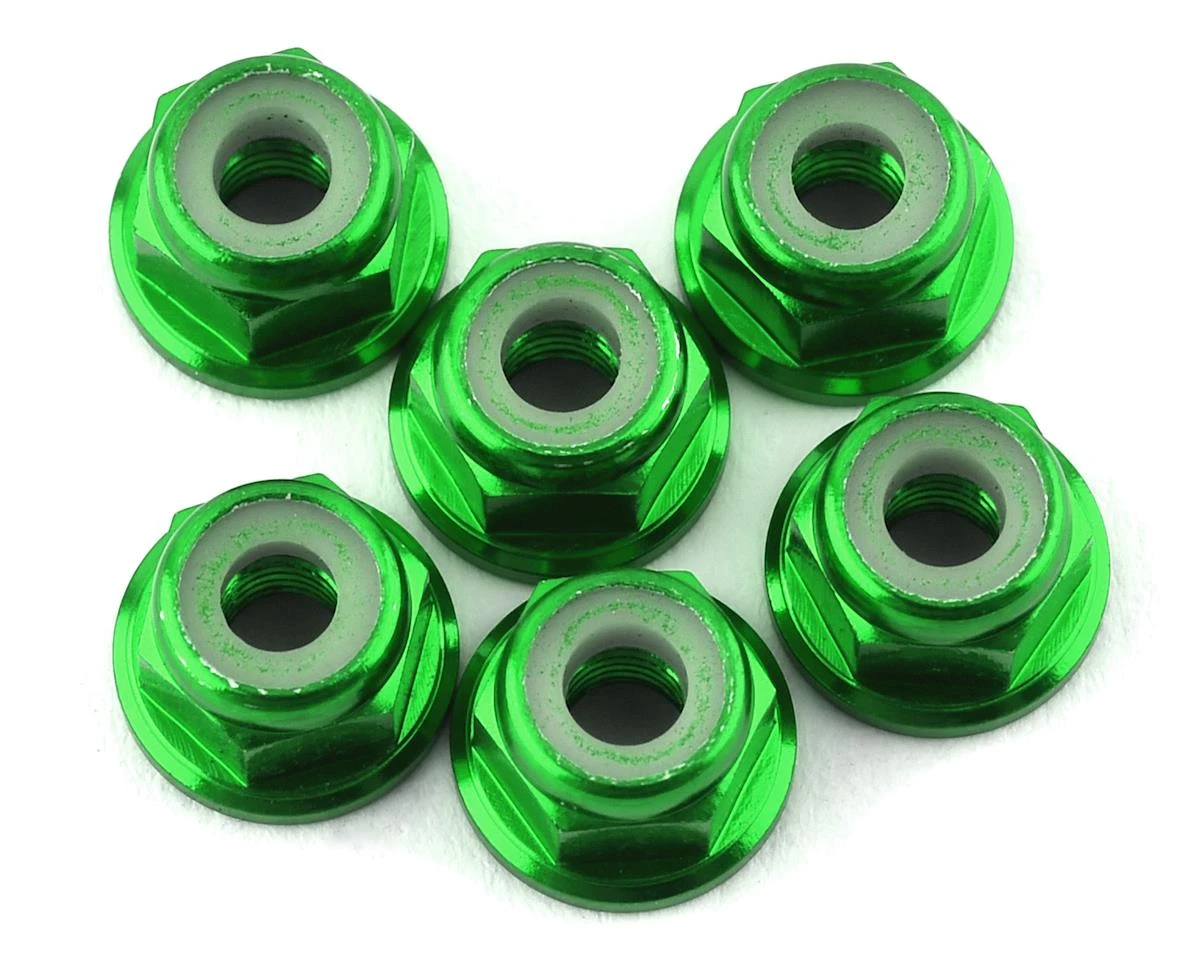 175RC Lightweight Aluminum M3 Flanged Lock Nuts (Green) (6) 4 175RC Lightweight Aluminum M3 Flanged Lock Nuts (Green) (6) - Image 4