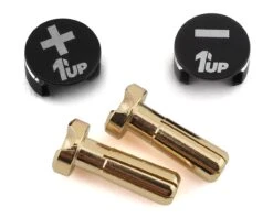 1UP Racing Heatsink Bullet Plug Grips W/4mm Bullets (Black/Red) -AMAIN HOBBIES SHOP 1up190411