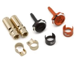 1UP Racing "Lockdown" Adjustable Bullet Plug Grips W/5mm Bullets (Gunmetal/Black) -AMAIN HOBBIES SHOP 1up190456