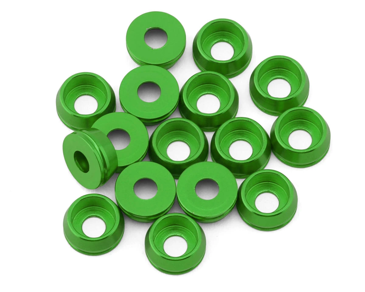 Team Brood 3mm 6061 Aluminum Cap Head Washer (Green) (16) 10 Team Brood 3mm 6061 Aluminum Cap Head Washer (Green) (16) - Image 10