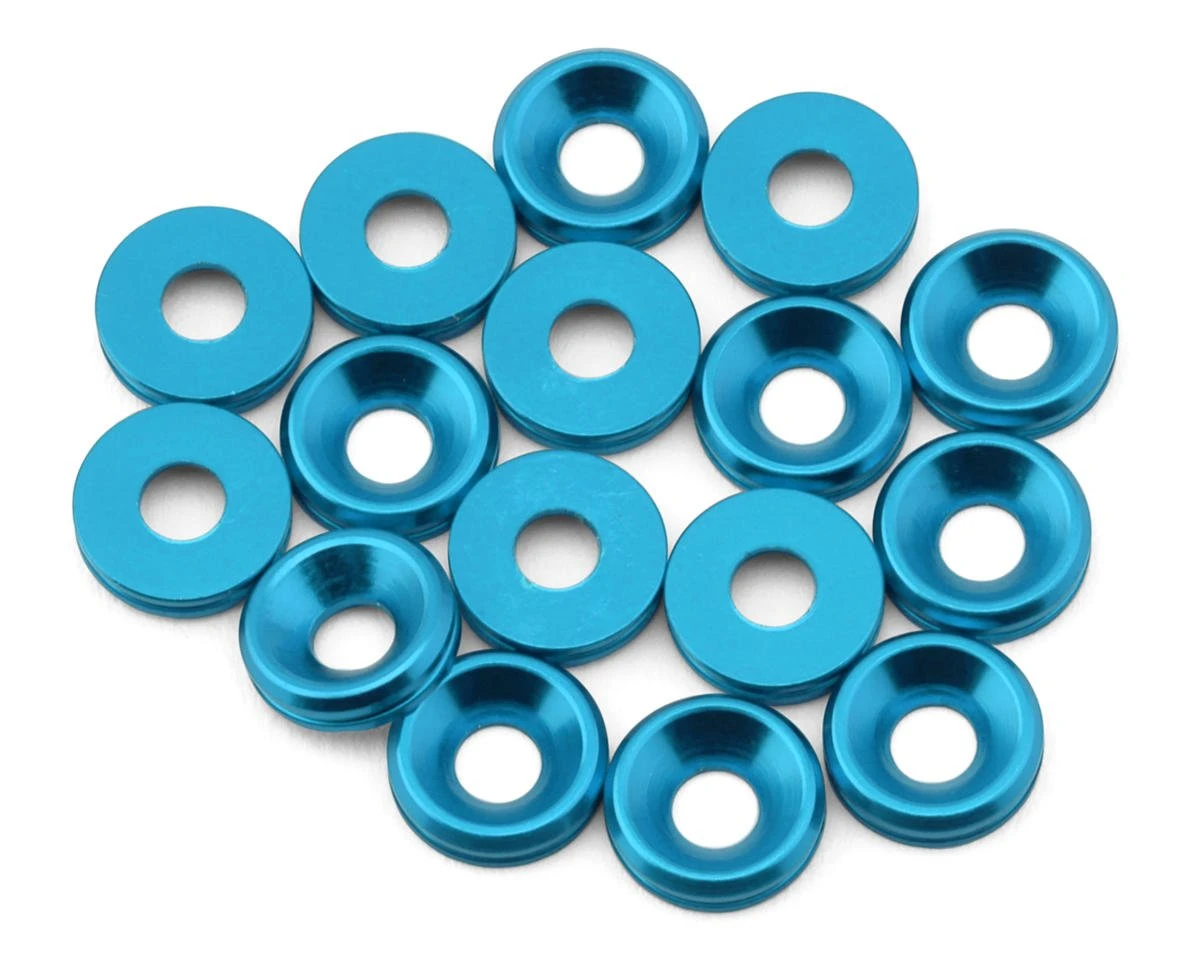 Team Brood 3mm 6061 Aluminum Countersunk Washer (Blue) (16) 8 Team Brood 3mm 6061 Aluminum Countersunk Washer (Blue) (16) - Image 8