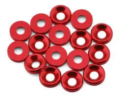 Team Brood 3mm 6061 Aluminum Countersunk Washer (Red) (16) -AMAIN HOBBIES SHOP bro tbr 6061cswkitr