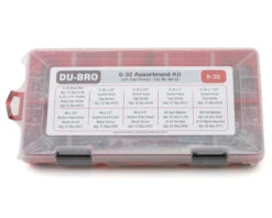 DuBro 2-56 Hardware Assortment Kit (204) W/Screws, Nuts, Bolts & Washers -AMAIN HOBBIES SHOP dubak102