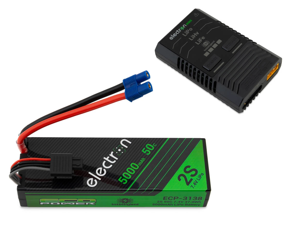 EcoPower Intelligent 2x2S 5000mAh EC5 LiPo Batteries/"Electron Dual" Charger Bundle (7.4V/100C) (AC-300W) (DC-350W X2) 2 EcoPower Intelligent 2x2S 5000mAh EC5 LiPo Batteries/"Electron Dual" Charger Bundle (7.4V/100C) (AC-300W) (DC-350W X2) - Image 2