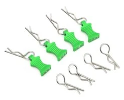 Hot Racing 1/10 Aluminum EZ Pulls W/Body Clips (Green) (4) 11 Hot Racing 1/10 Aluminum EZ Pulls W/Body Clips (Green) (4) -AMAIN HOBBIES SHOP hraac03ez05 1