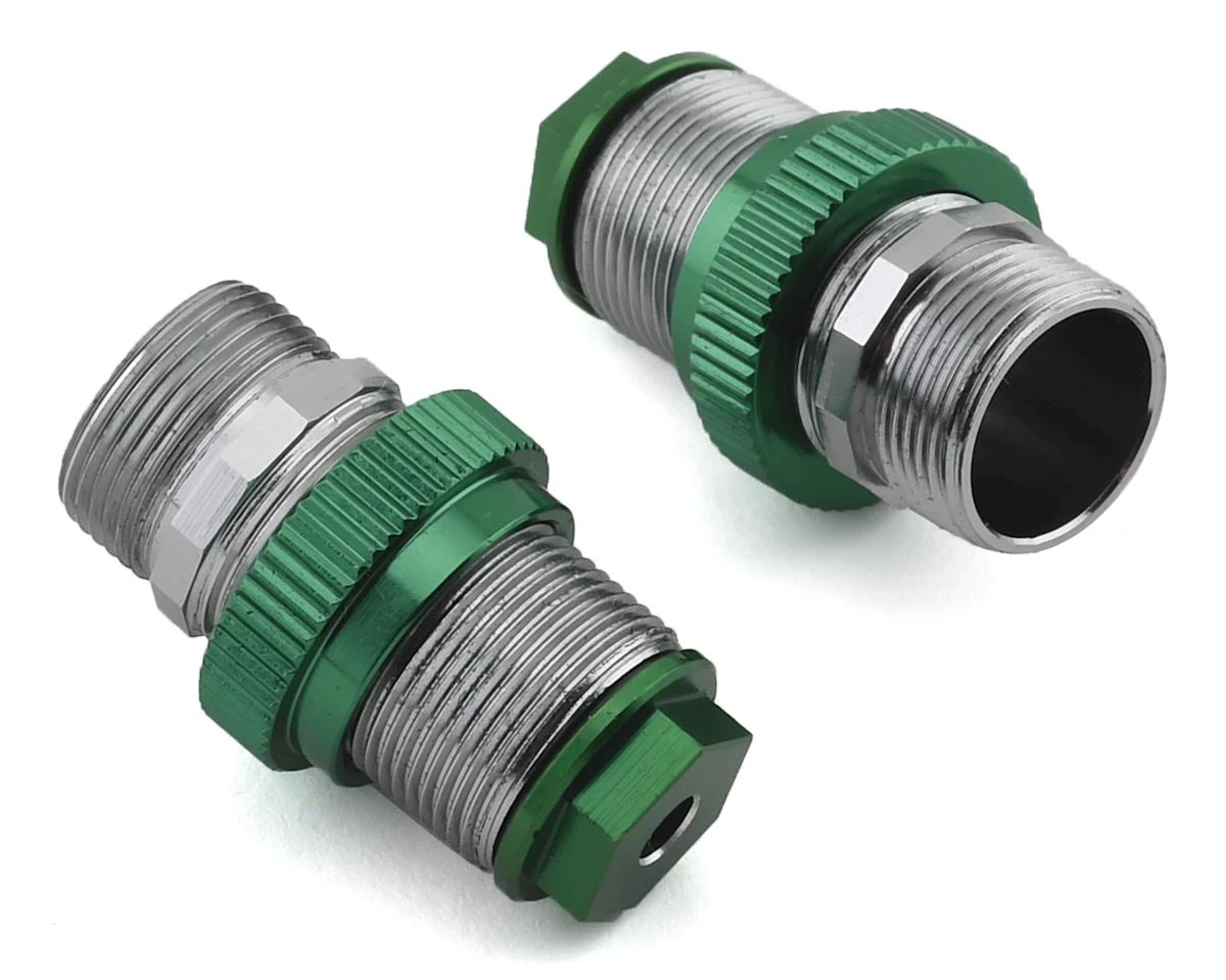 Hot Racing Twin Hammer Aluminum Front Threaded Shock Bodies (Green) (2) 1 Hot Racing Twin Hammer Aluminum Front Threaded Shock Bodies (Green) (2)