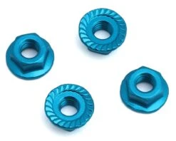 Hudy 4mm Aluminum Serrated Flange Nuts (Black) (4) -AMAIN HOBBIES SHOP hud296541 b