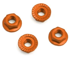 Hudy 4mm Aluminum Serrated Flange Nuts (Black) (4) -AMAIN HOBBIES SHOP hud296541 o