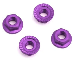 Hudy 4mm Aluminum Serrated Flange Nuts (Black) (4)