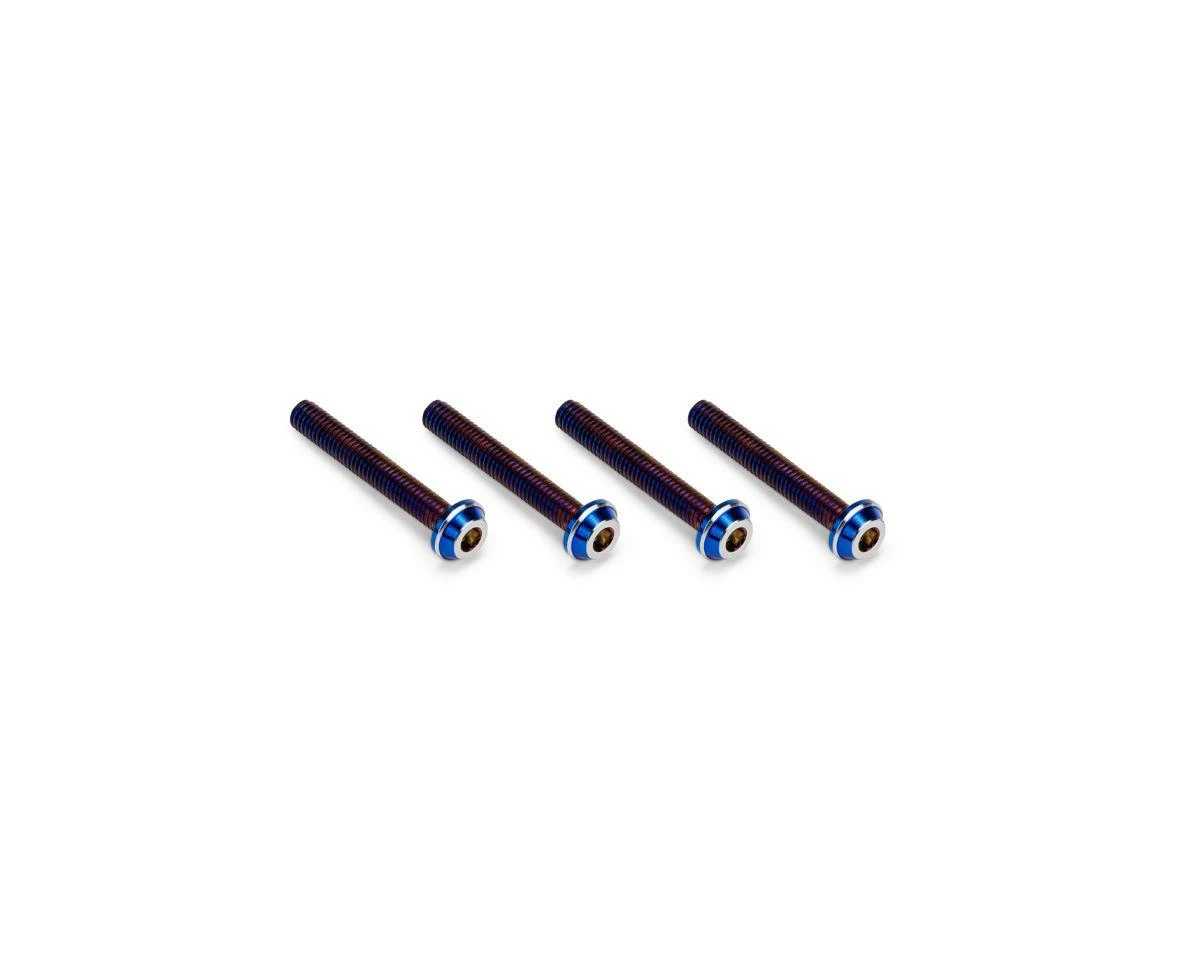 JConcepts 3x20mm Titanium Top Hat Screws (Blue) (4) 2 JConcepts 3x20mm Titanium Top Hat Screws (Blue) (4) - Image 2