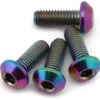 J&T Bearing Co. 3mm Flat Top Titanium Screw Pack (Oil Slick) (4) (8mm)