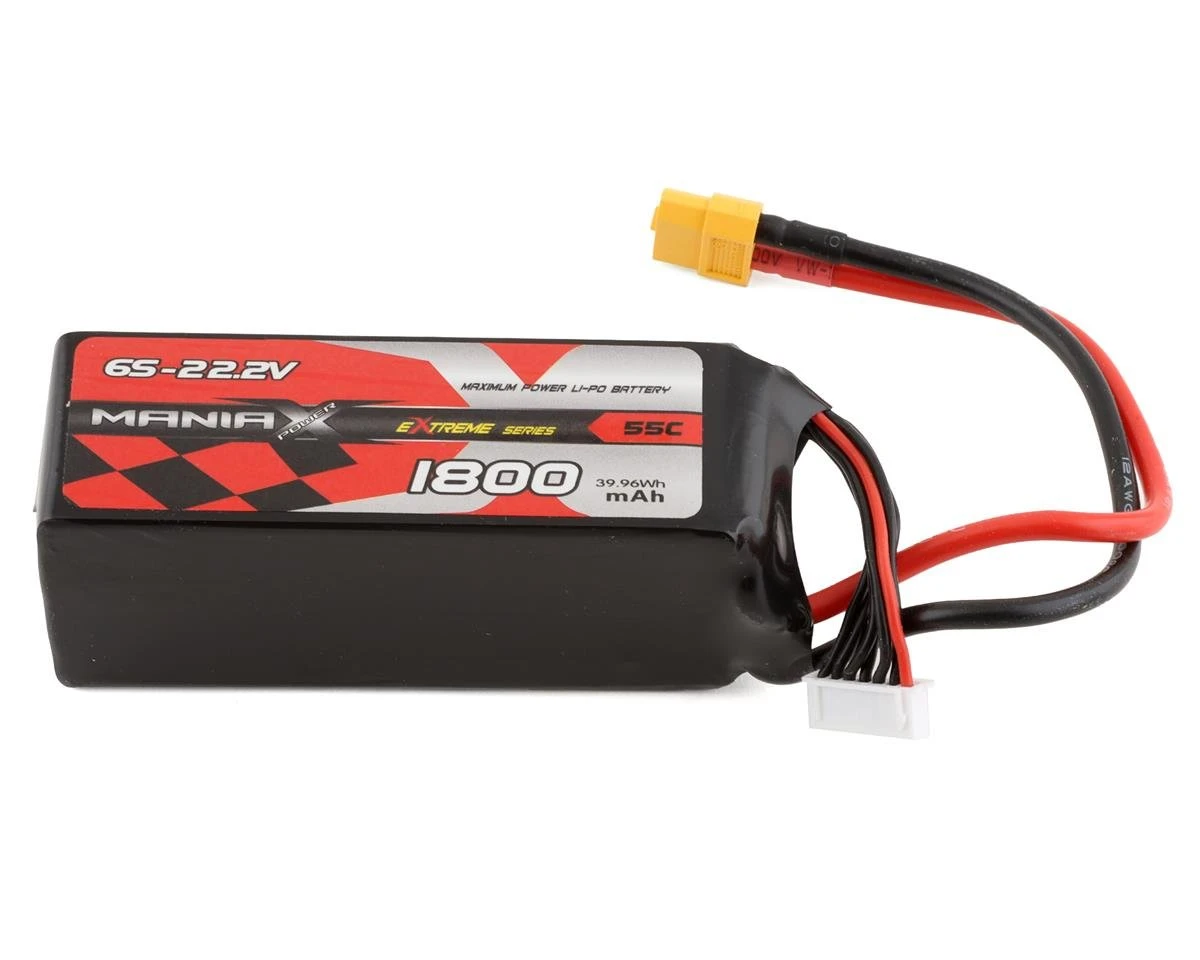 ManiaX 6S 55C LiPo Battery Pack (22.2V/1800mAh) W/XT60 Connector 1 ManiaX 6S 55C LiPo Battery Pack (22.2V/1800mAh) W/XT60 Connector