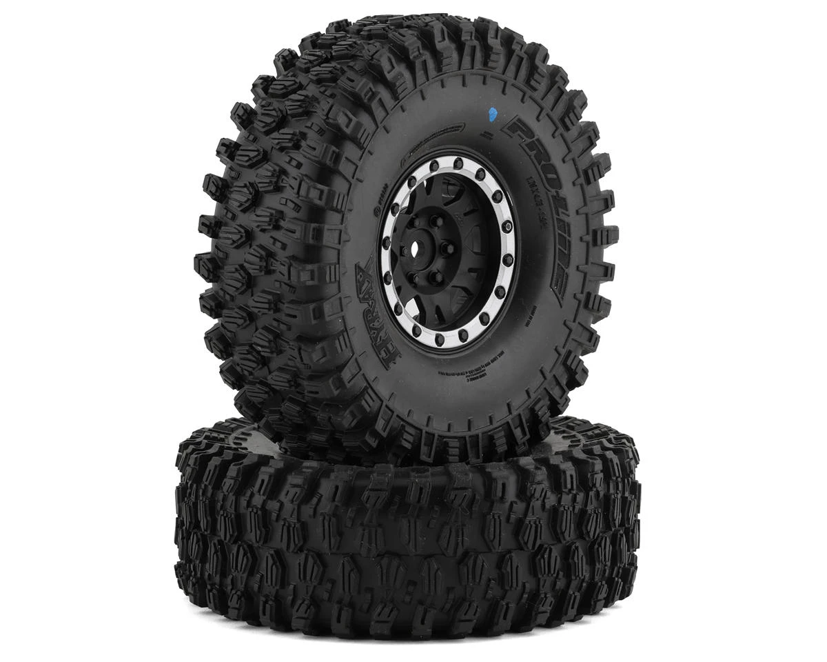 Pro-Line Hyrax 1.9" Tires W/Impulse Wheels (Black/Silver) (2) (Predator) W/12mm Hex 1 Pro-Line Hyrax 1.9" Tires W/Impulse Wheels (Black/Silver) (2) (Predator) W/12mm Hex
