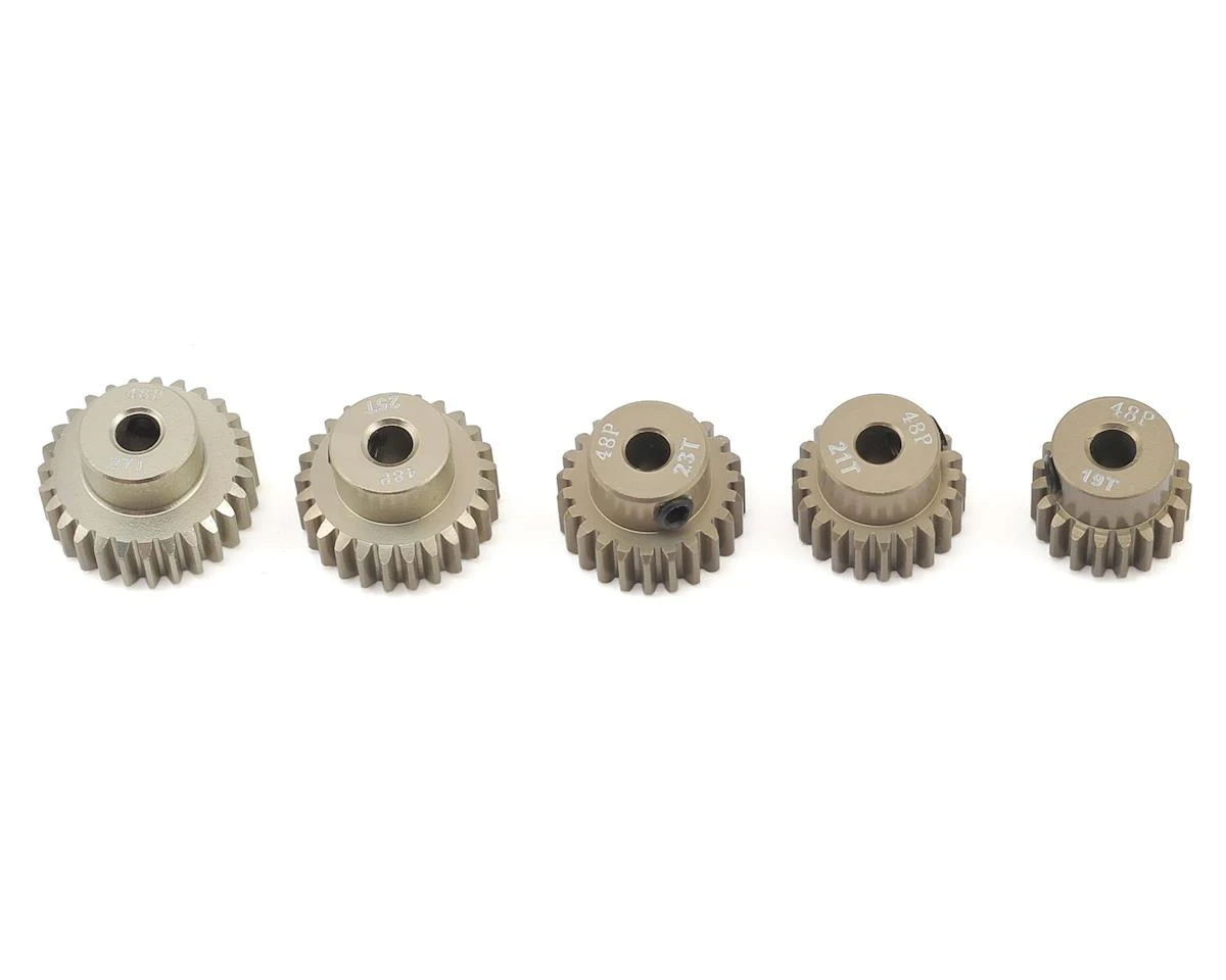 Ruddog 5-Pack 48P Aluminum Pinion Gear Odd Pack (19,21,23,25,27T) (3.17mm Bore) 1 Ruddog 5-Pack 48P Aluminum Pinion Gear Odd Pack (19,21,23,25,27T) (3.17mm Bore)