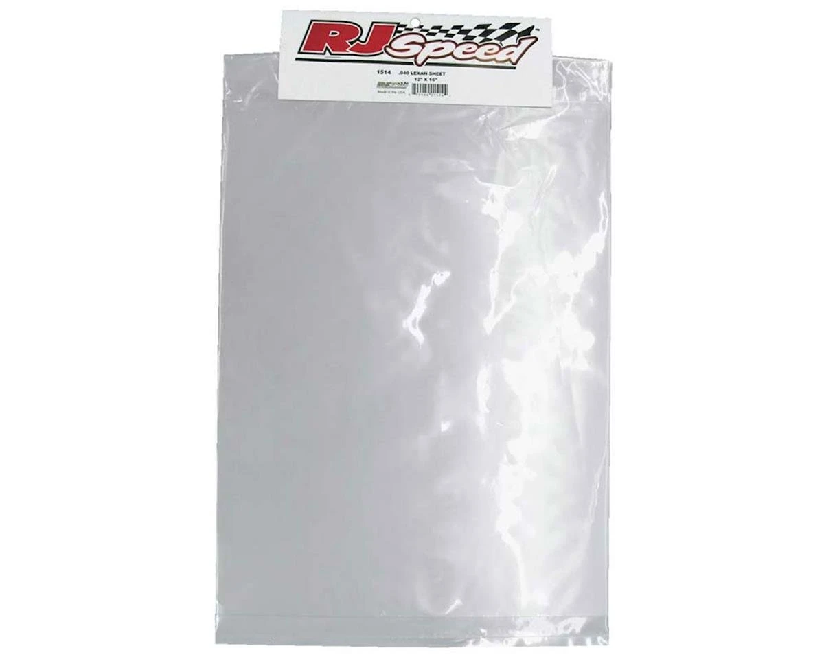 RJ Speed Polycarbonate Sheet Large 12x16.040 1.0mm (Clear) 1 RJ Speed Polycarbonate Sheet Large 12x16.040 1.0mm (Clear)