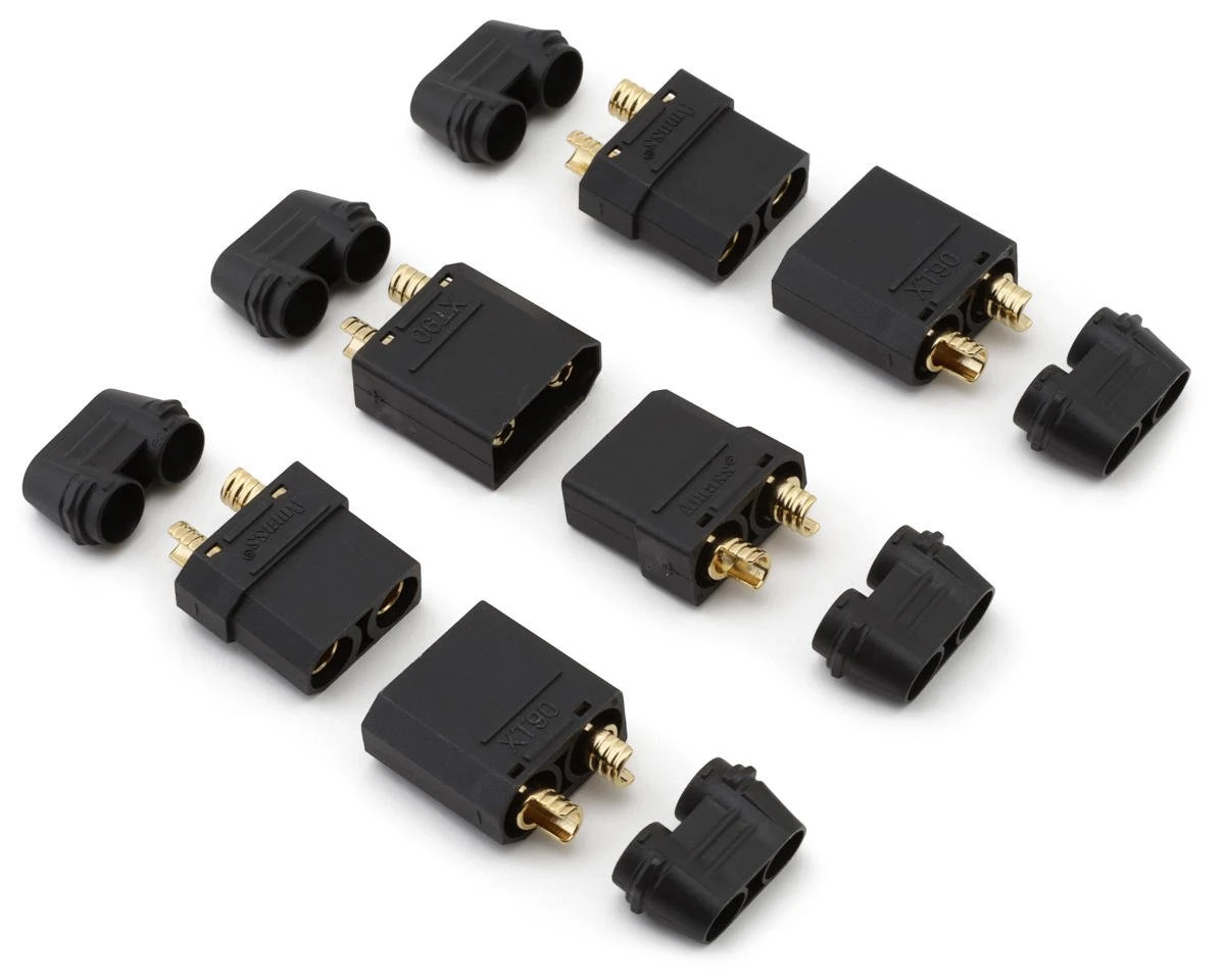 Samix XT90 Connectors (Black) (3 Male/3 Female) W/Wire Covers 3 Samix XT90 Connectors (Black) (3 Male/3 Female) W/Wire Covers - Image 3