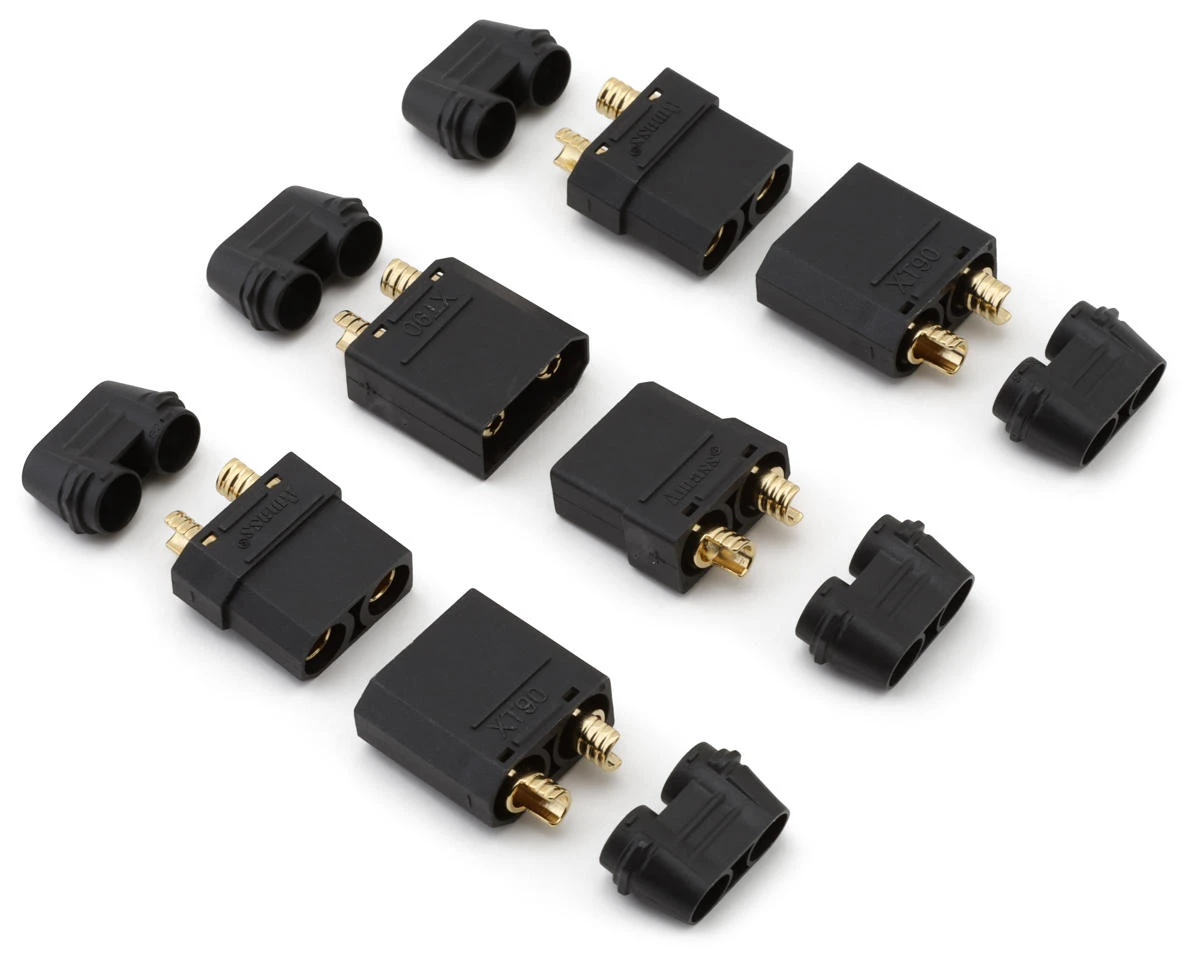 Samix XT90 Connectors (Black) (4 Male) W/Wire Covers 3 Samix XT90 Connectors (Black) (4 Male) W/Wire Covers - Image 3