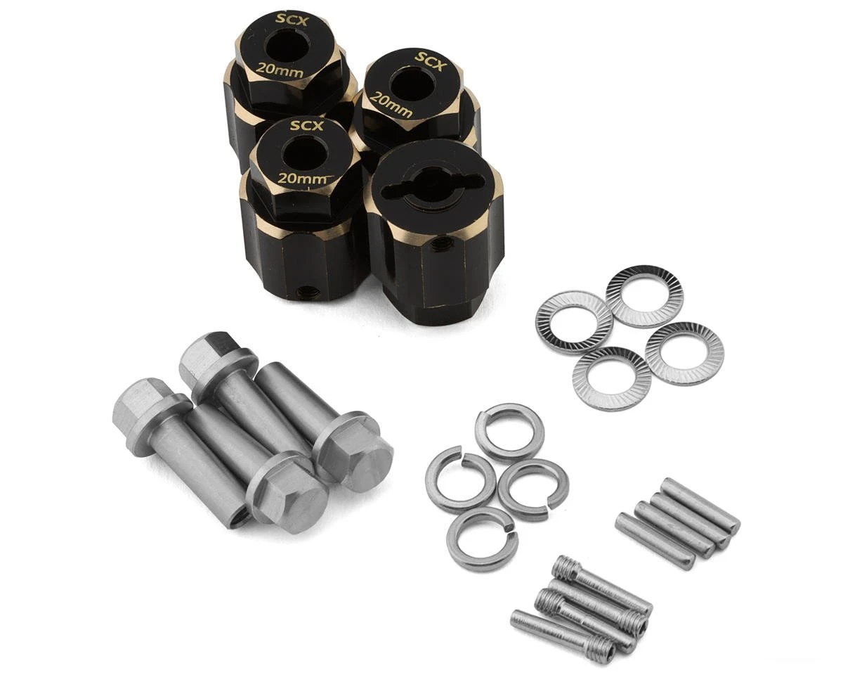 Samix Multi Crawler Extended Heavy Brass Wheel Hex Adapters (4) (Black) (10mm) (56g) 2 Samix Multi Crawler Extended Heavy Brass Wheel Hex Adapters (4) (Black) (10mm) (56g) - Image 2