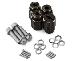 Samix Multi Crawler Extended Heavy Brass Wheel Hex Adapters (4) (Black) (25mm) (158g)