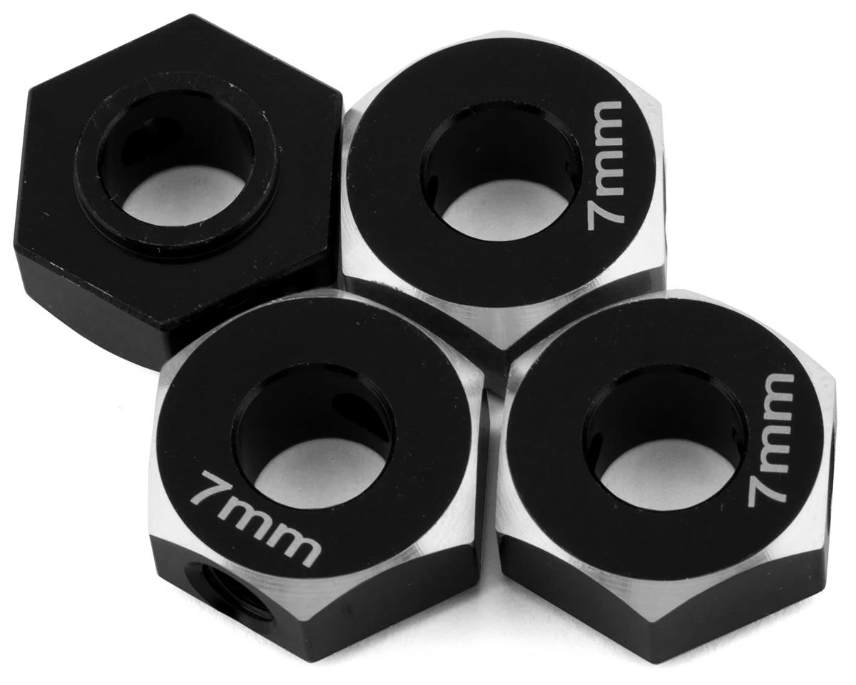 Samix SCX-6 Aluminum Hex Adapter (Black) (4) (7mm) 2 Samix SCX-6 Aluminum Hex Adapter (Black) (4) (7mm) - Image 2