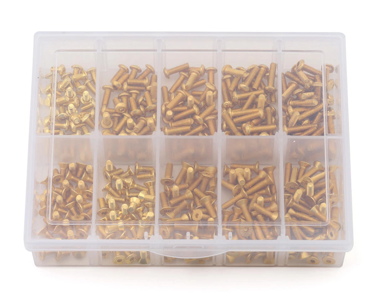 Samix Stainless Steel M3 Screw Set W/Storage Box (Gold) (350) (Flat Head/Button Head) 1 Samix Stainless Steel M3 Screw Set W/Storage Box (Gold) (350) (Flat Head/Button Head)