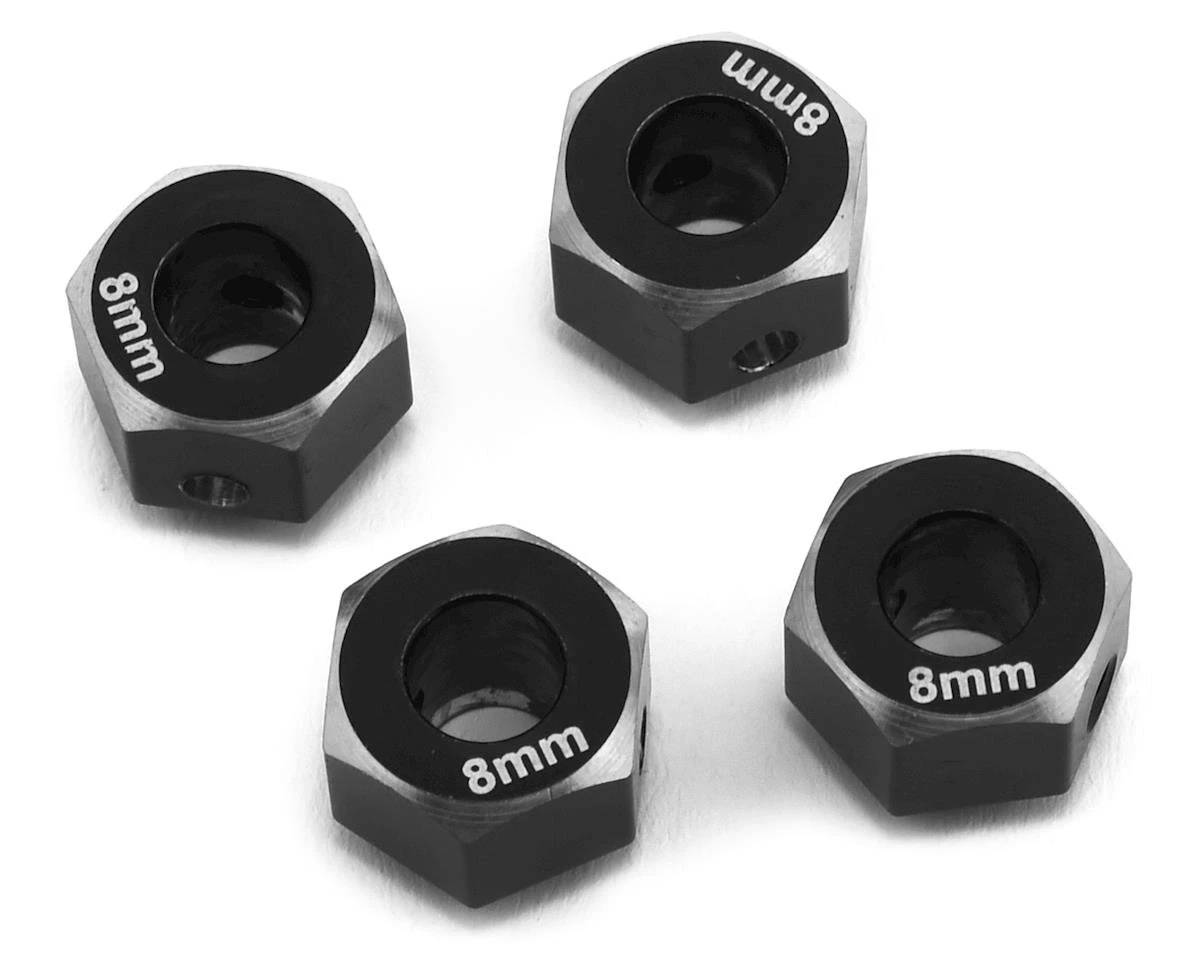 Samix Aluminum 12mm Hex Adapter For Traxxas TRX-4 (Black) (4) (8mm) 2 Samix Aluminum 12mm Hex Adapter For Traxxas TRX-4 (Black) (4) (8mm) - Image 2