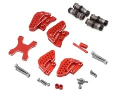 Samix Aluminum Shock Bodies & Plates Set For Traxxas TRX-4M (Hard Coated) (Red) -AMAIN HOBBIES SHOP samtrx4m 6023c3h rd