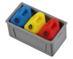 Scale By Chris 1/18 Miniature Scale Accessory Bundle W/Blue Tool Box, Jerry Can & Orange Ramps -AMAIN HOBBIES SHOP sbctr02