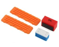Scale By Chris 1/18 Miniature Scale Accessory Bundle W/Blue Tool Box, Jerry Can & Orange Ramps -AMAIN HOBBIES SHOP sbctr12