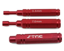 ST Racing Concepts 5.5mm & 7mm Aluminum Nut Divers W/1/4" Wrench Handle (Red) -AMAIN HOBBIES SHOP sptstra1656xr