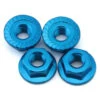 Tamiya 4mm Aluminum Serrated Wheel Nuts (Blue) (4)
