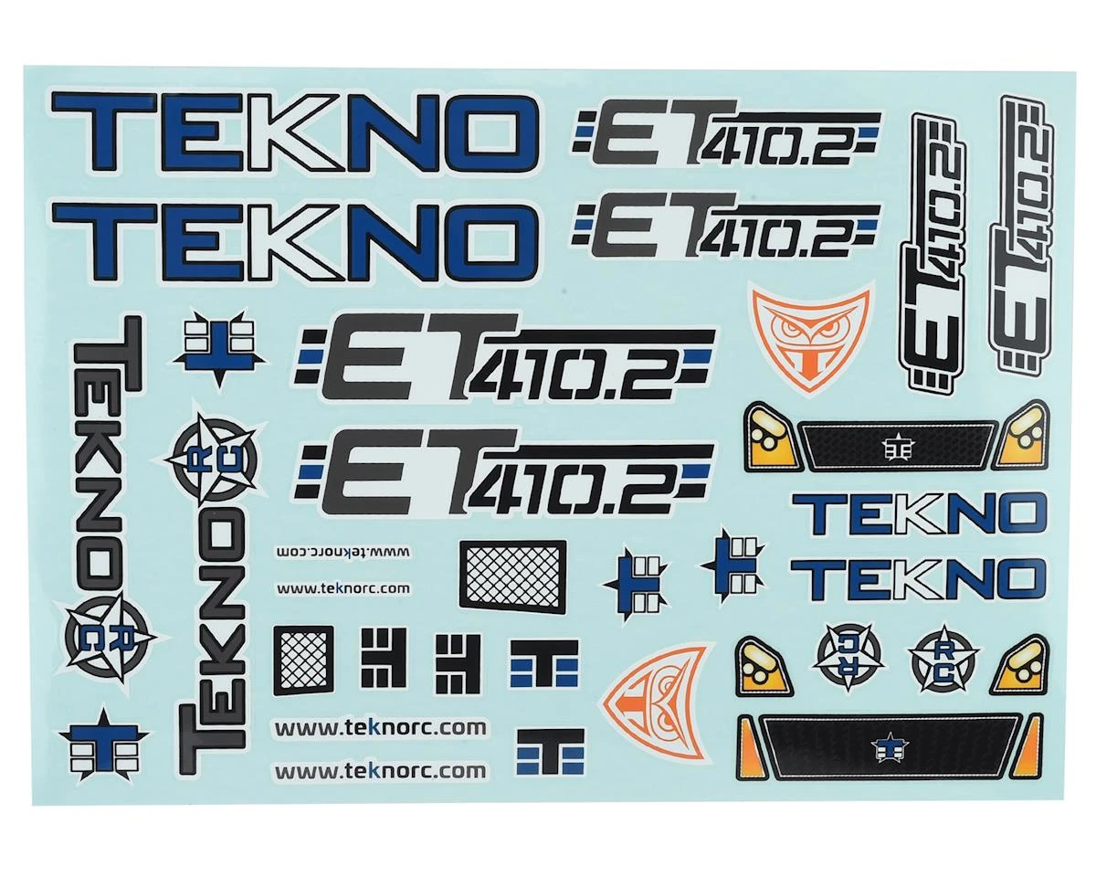 Tekno RC ET410.2 Decal Sheet 1 Tekno RC ET410.2 Decal Sheet