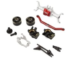 Treal Hobby Aluminum Front Portal Axle Set For Traxxas TRX-4M (Black) W/Brass Covers