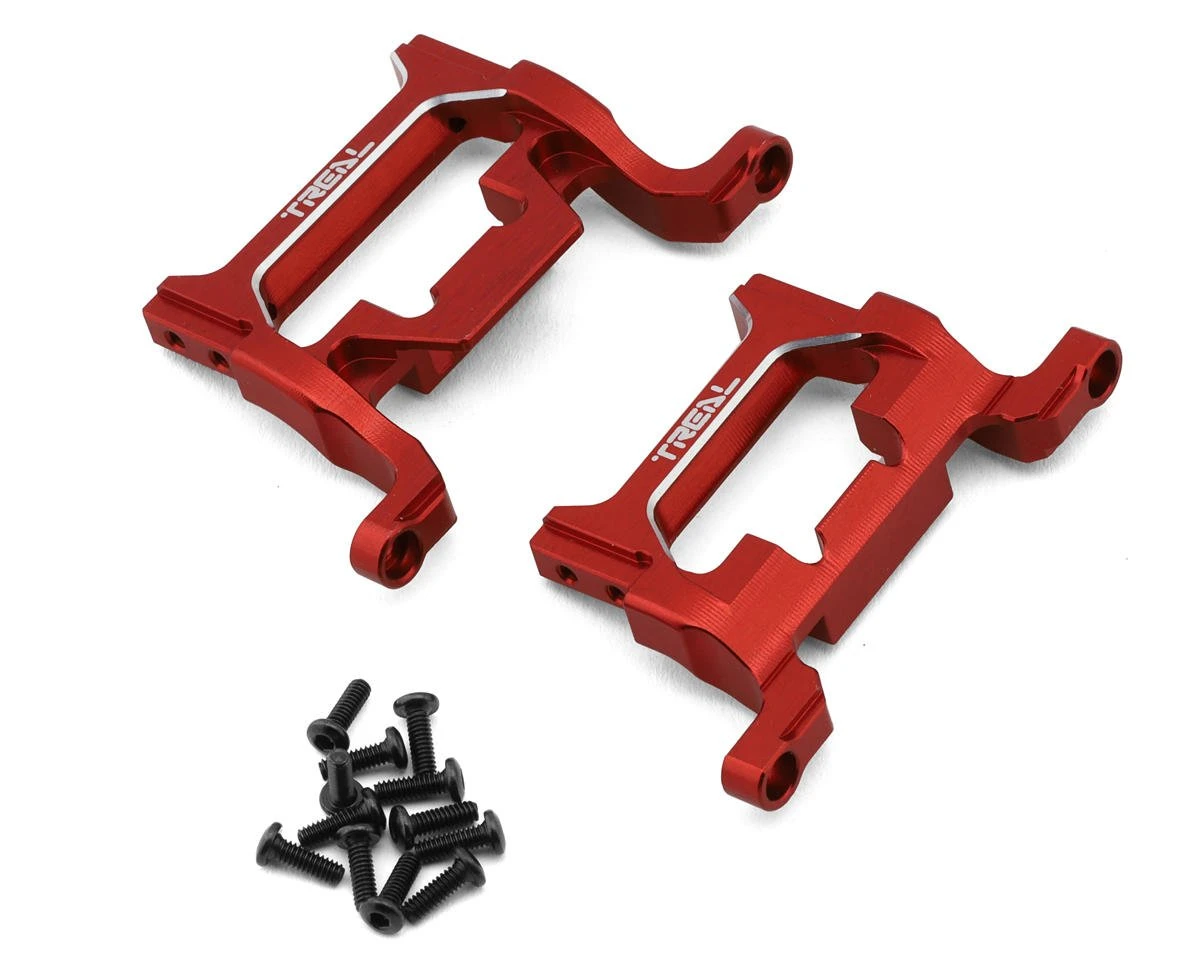 Treal Hobby 7075 Aluminum Bumper Mounts For Traxxas® TRX-4MT™ (Red) (2) (Front/Rear) 3 Treal Hobby 7075 Aluminum Bumper Mounts For Traxxas® TRX-4MT™ (Red) (2) (Front/Rear) - Image 3