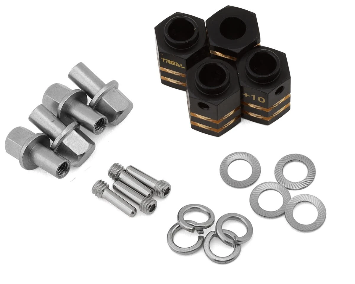 Treal Hobby Brass Hex Adapters For Traxxas TRX-4 (Black) (4) (+5mm) 2 Treal Hobby Brass Hex Adapters For Traxxas TRX-4 (Black) (4) (+5mm) - Image 2