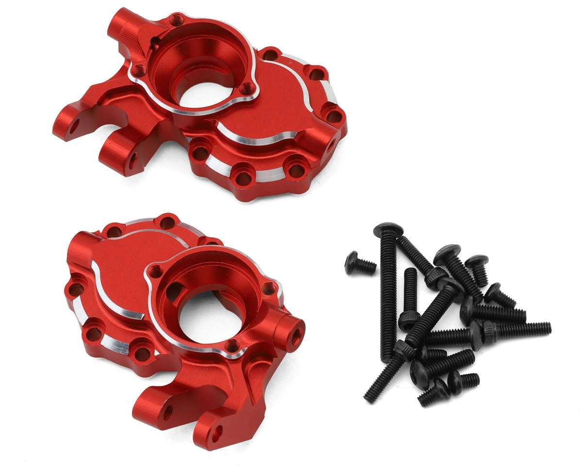 Treal Hobby Aluminum Steering Knuckles Portal Covers For Traxxas TRX-4 (Red) (2) 2 Treal Hobby Aluminum Steering Knuckles Portal Covers For Traxxas TRX-4 (Red) (2) - Image 2