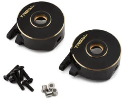 Treal Hobby Vanquish H10 Optic Brass Front Steering Knuckles (Black) (2) (150.4g)