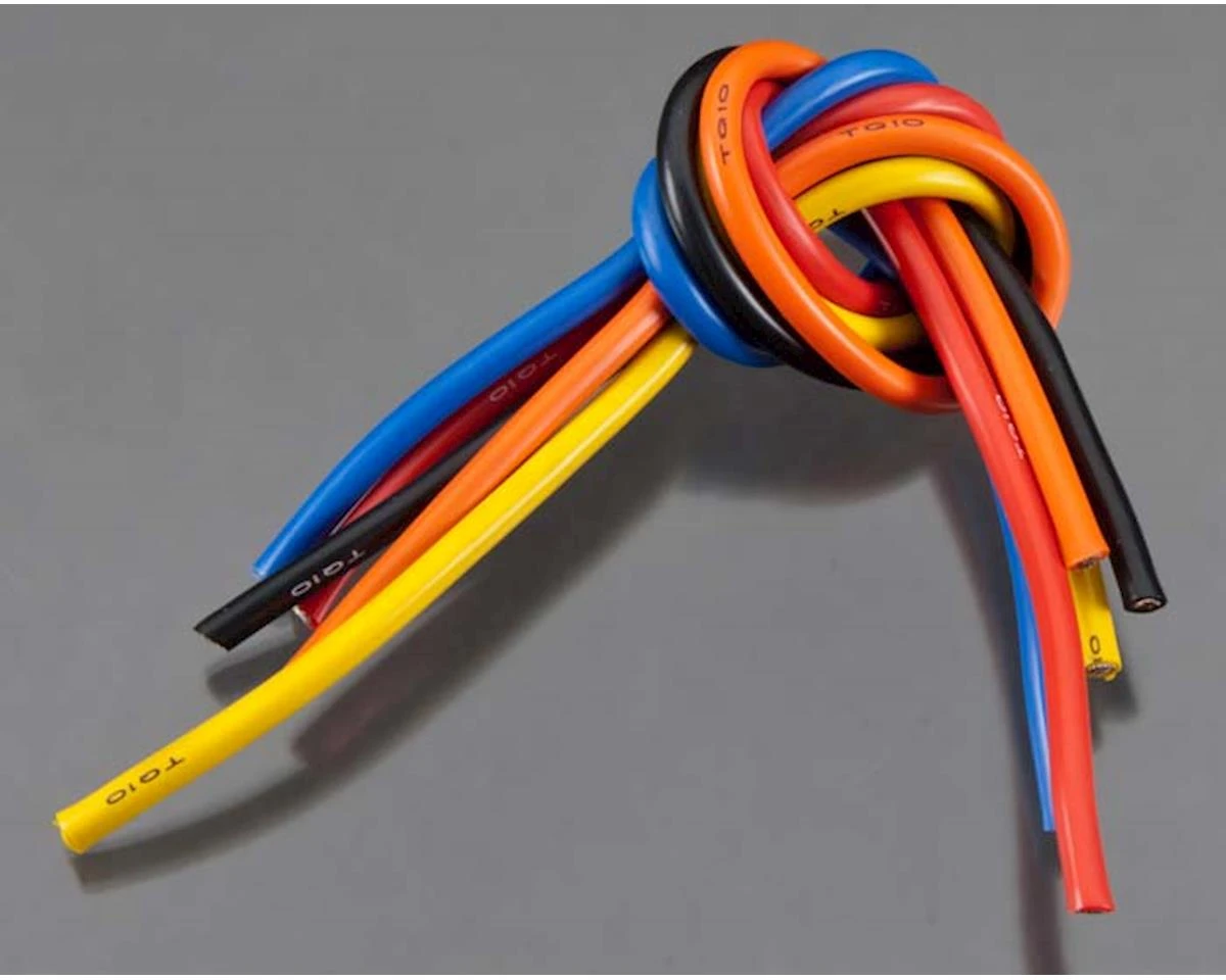 TQ Wire Silicone Wire Pack (5) (1 Each) (10AWG) (Black, Red, Blue, Yellow, Orange) 1 TQ Wire Silicone Wire Pack (5) (1 Each) (10AWG) (Black, Red, Blue, Yellow, Orange)