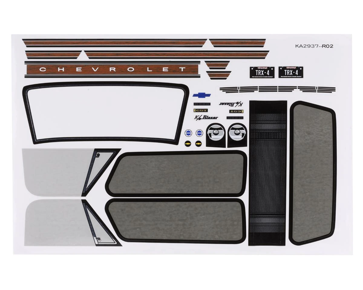 Traxxas TRX-4 Chevrolet Blazer 1969-1972 Decal Sheets 1 Traxxas TRX-4 Chevrolet Blazer 1969-1972 Decal Sheets