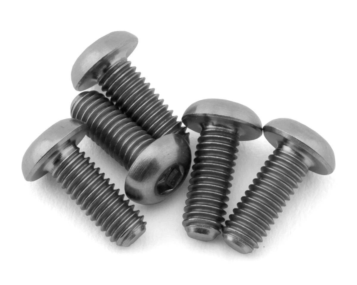 EXcelerate Titanium Button Head Screws (Raw) (5) (3x8mm) 2 EXcelerate Titanium Button Head Screws (Raw) (5) (3x8mm) - Image 2