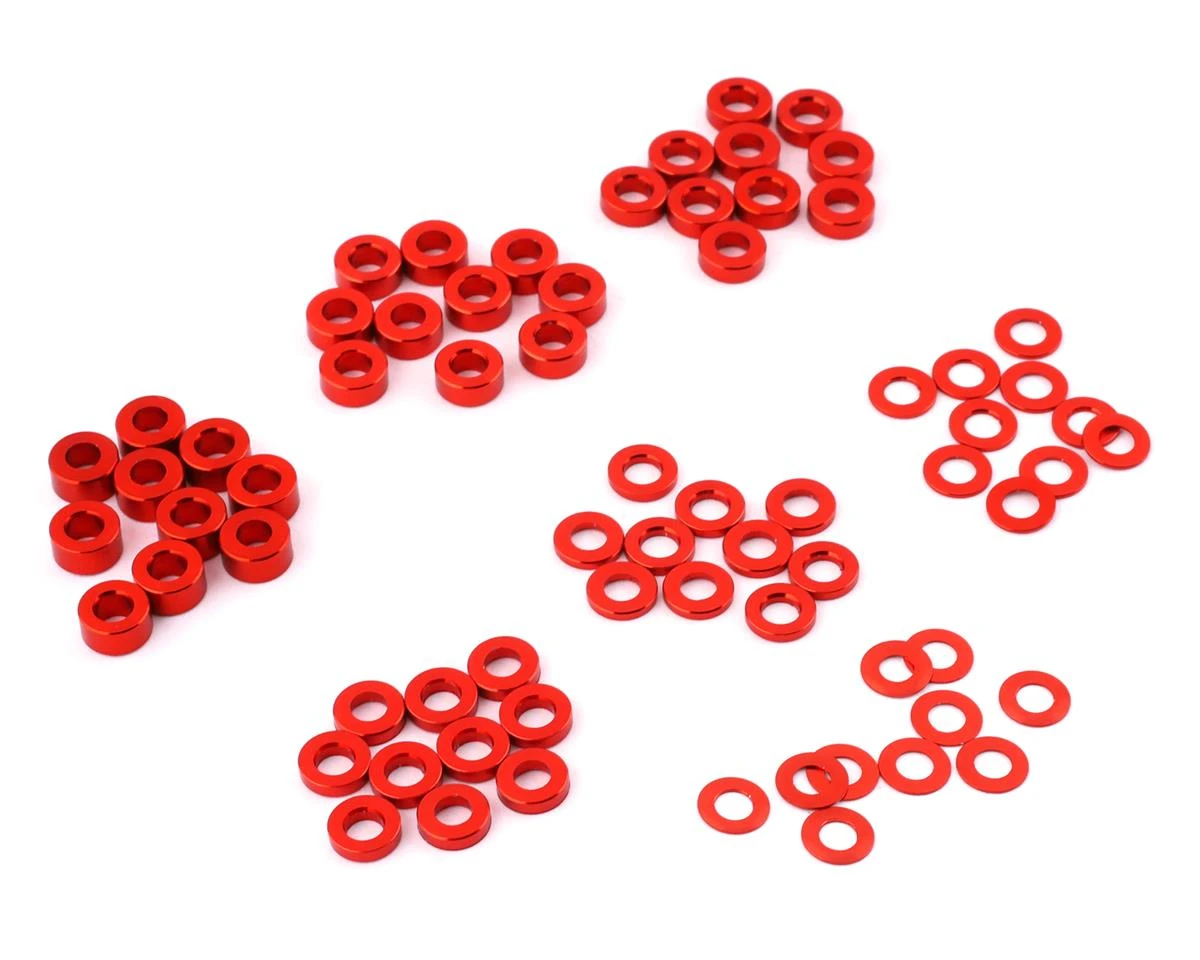 Yeah Racing 3x0.25/0.5/1.5/2/2.5/3mm Flat Washer Set (Red) (70) 4 Yeah Racing 3x0.25/0.5/1.5/2/2.5/3mm Flat Washer Set (Red) (70) - Image 4