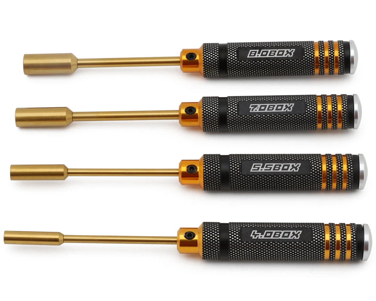 Yeah Racing Aluminum Metric Lock Nut Drivers Set (4mm/5.5mm/7mm/8mm) (Black/Gold) 1 Yeah Racing Aluminum Metric Lock Nut Drivers Set (4mm/5.5mm/7mm/8mm) (Black/Gold)